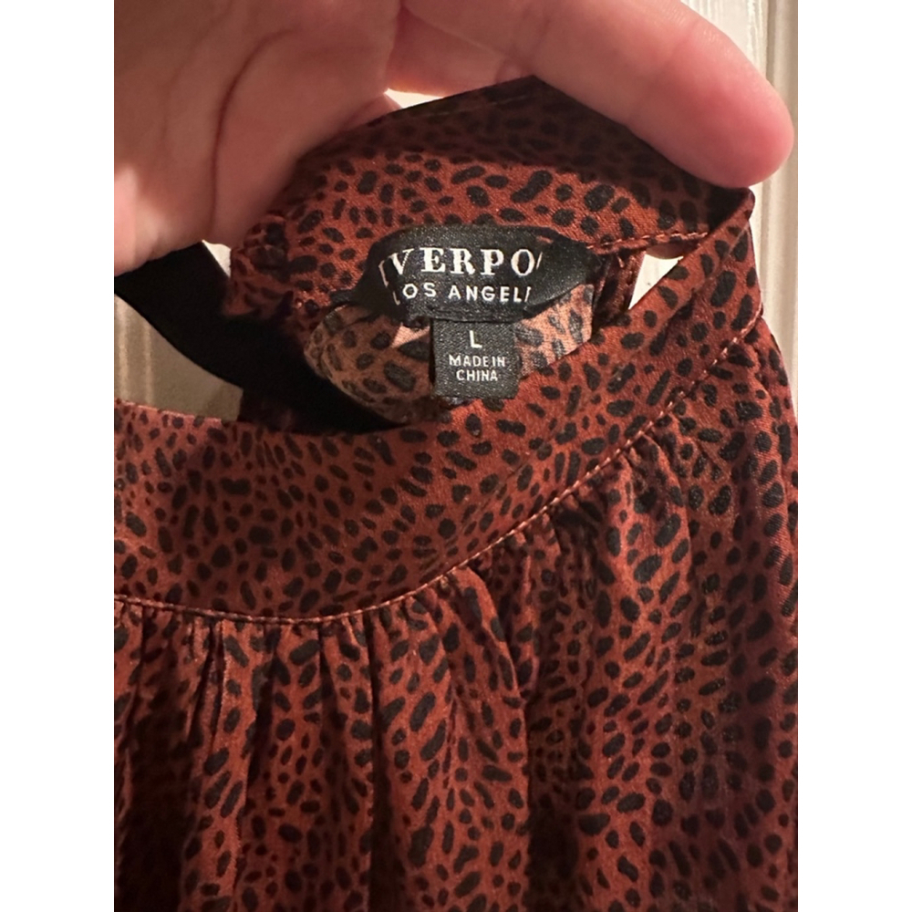 Women's Liverpool Los Angeles Tank Top Size L Brown Animal Print - Picture 3 of 3